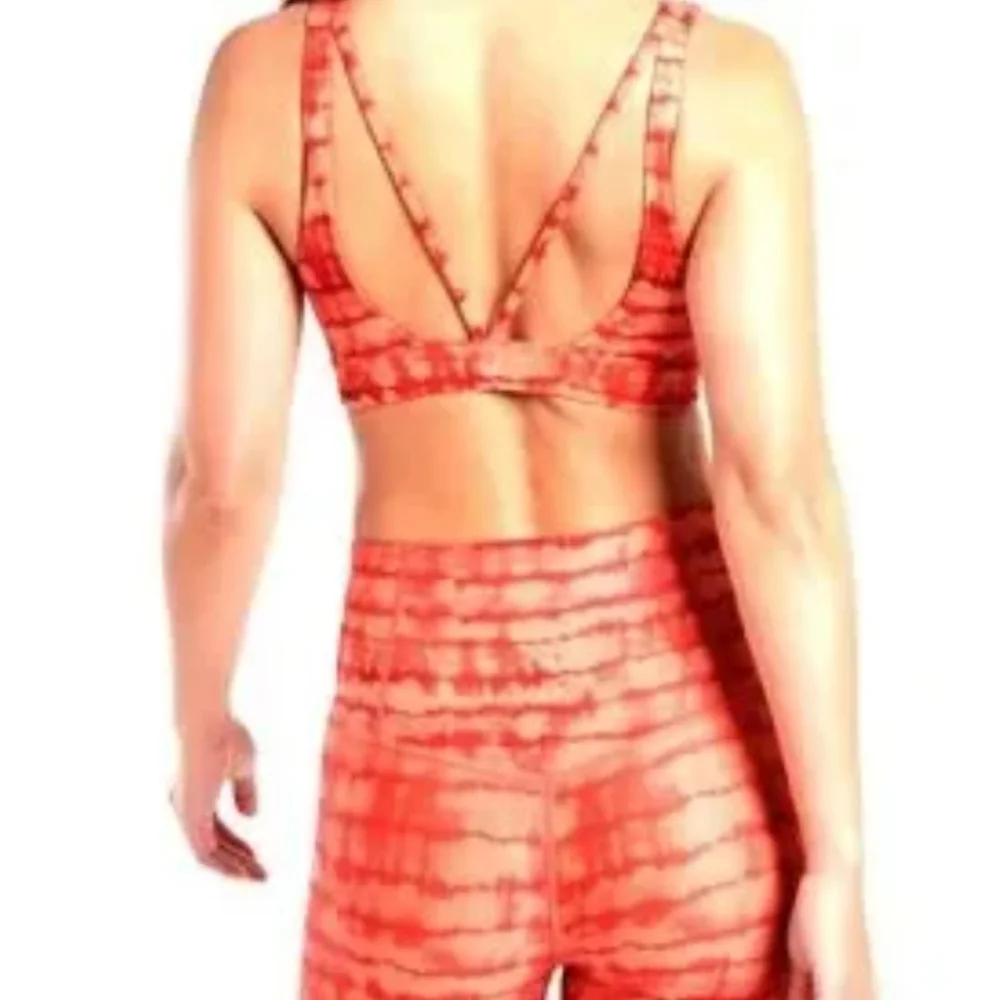 ATHLETA Exhale Printed Tahiti Island Coral Sports Bra